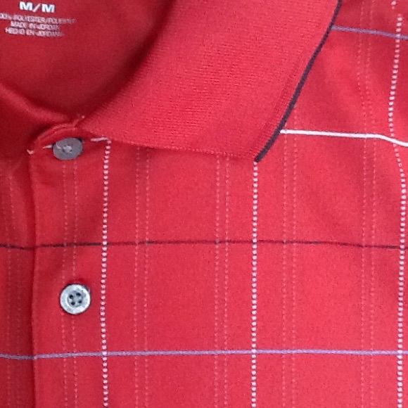 PGA Tour Men's Red Plaid Golf Shirt Medium - Picture 4 of 6